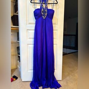 Vintage Jovani Silk Evening Gown sz 4 with thick and amazing beading